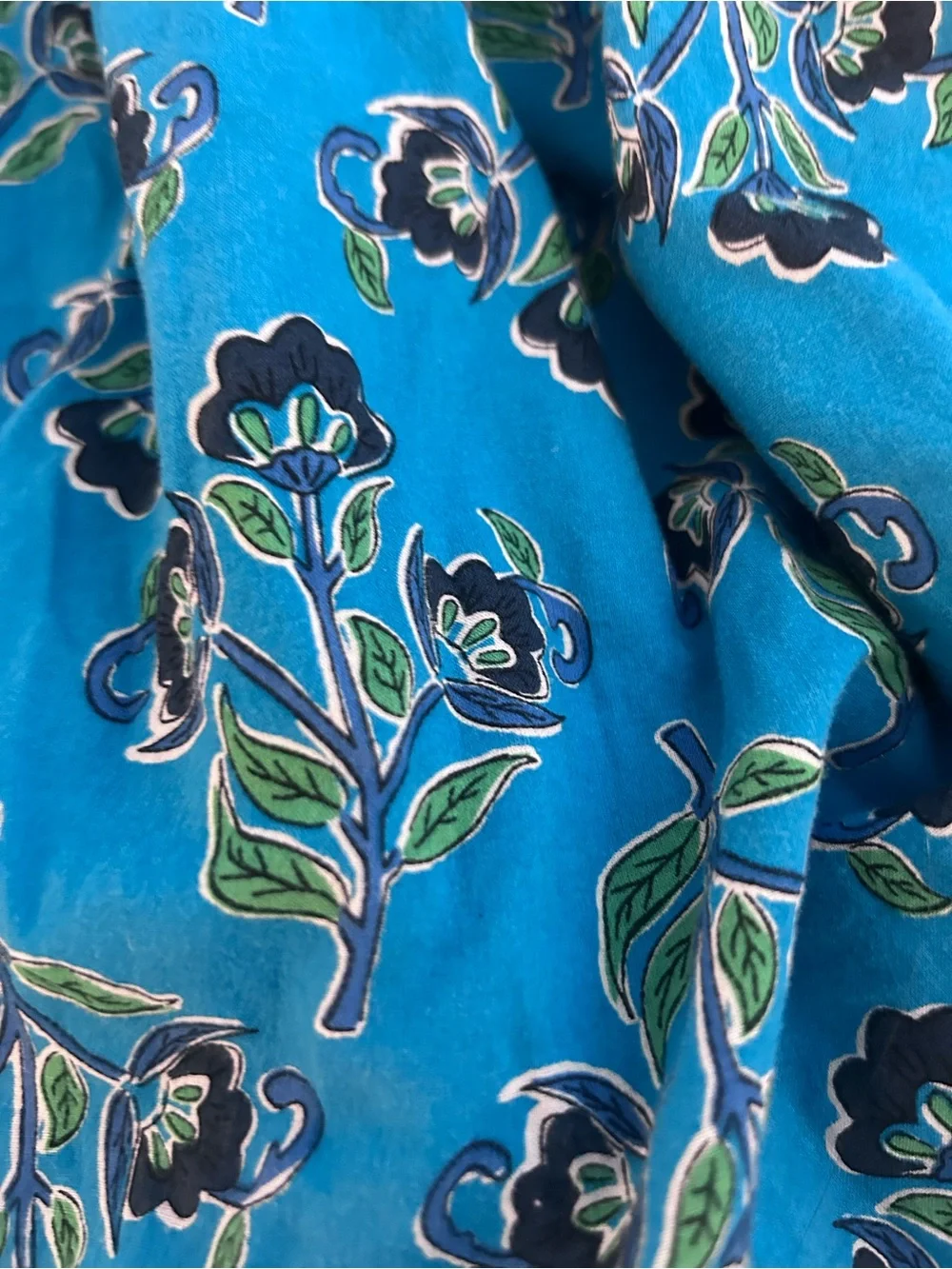 French Connection Teal Blue Floral Smocked Size XS(5/6)